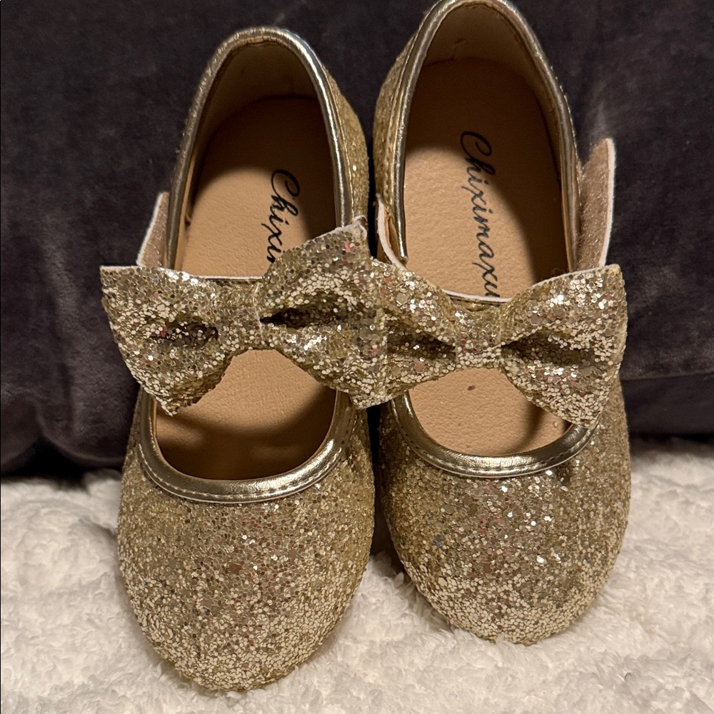 Gold Glitter Kids Shoes